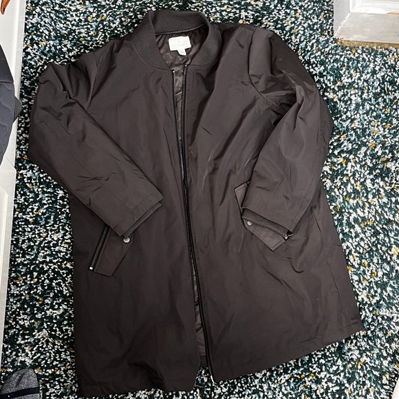 Caslon Long Bomber Jacket in Gray - Picture 2 of 6